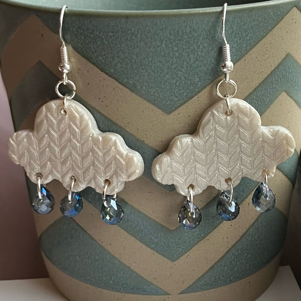 Handmade Cloud Dangle Earrings
